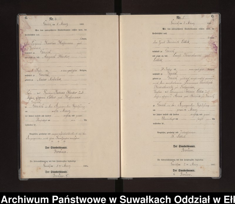 Obraz 7 z jednostki "Sterbe-Neben-Register des Königlich Preussischen Standes-Amtes Gneist Kreis Loetzen"