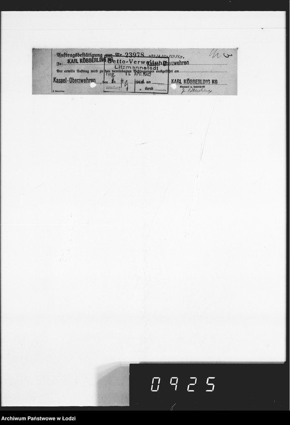 Obraz 7 z jednostki "K.Köberlin.18 Aufträge [Pokwitowania odbioru]"