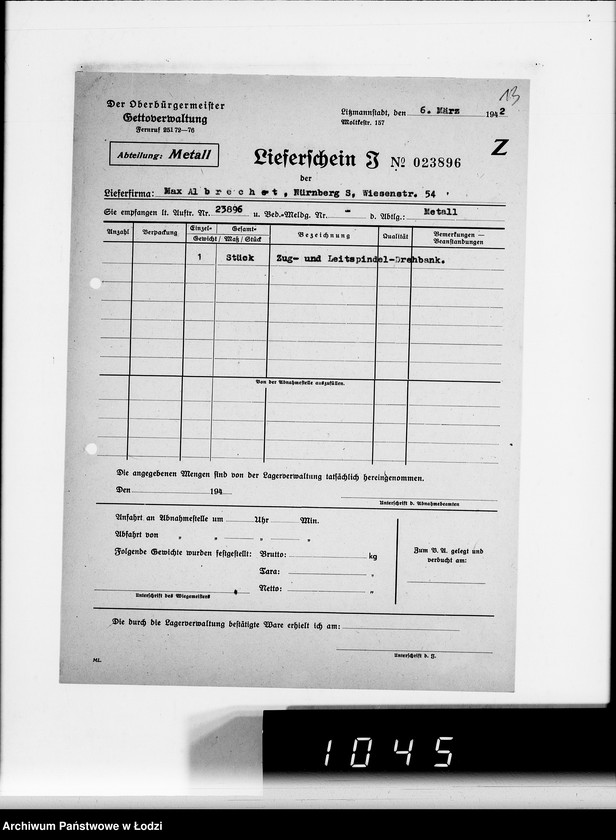 Obraz 17 z jednostki "Werkzeugmaschinen.[Korespondencja w sprawie zakupu]"