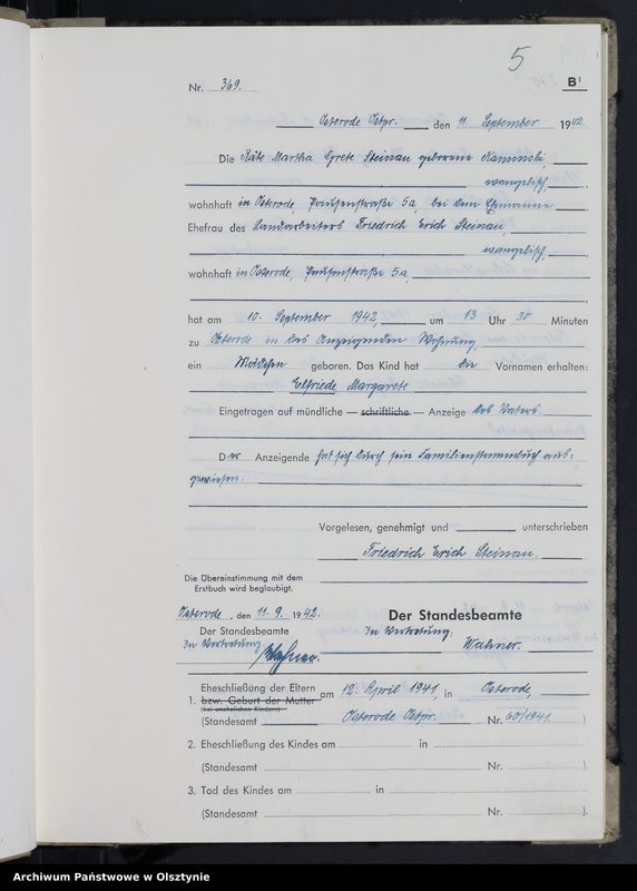 Obraz 7 z jednostki "Geburtenbuch/Zweitbuch/Tom II,Nr 366 - 517"