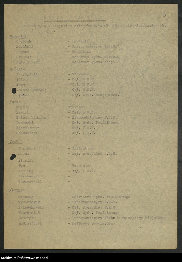 Obraz 4 z jednostki "Sprawozdania [z działalności, wykaz członków oraz składy Plenum i Egzekutywy Wydziału]"