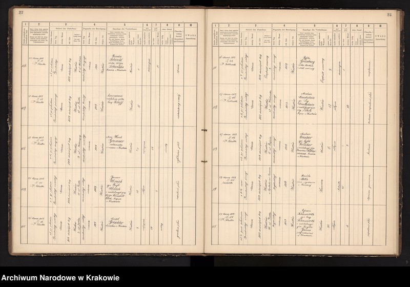 image.from.unit.number "Księga obejmująca wpisy wypadków śmierci Izraelitów w okręgu metrykalnym Krakowskim na rok 1903"