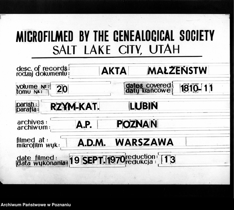 Obraz 19 z jednostki "Akta zapowiedzi i małżeństwa"