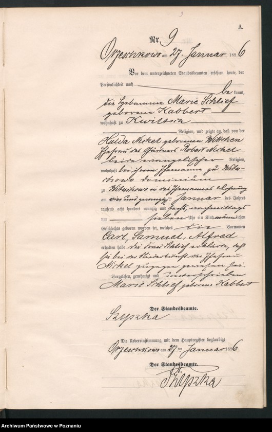 Obraz 12 z jednostki "Księga urodzeń"