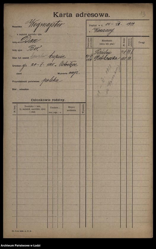Obraz 15 z jednostki "[Spis ludności Łodzi] Wedrych - Welk"