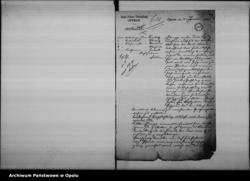 image.from.unit.number "Acta des Magistrats zu Oppeln betreffend das Feuer Lösch-Wesen hier Vol. I"