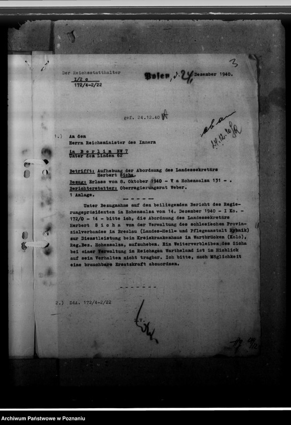 Obraz 7 z jednostki "Abordnung und Abordnungsaufhebung des Landessekretärs Herbert Sicha"