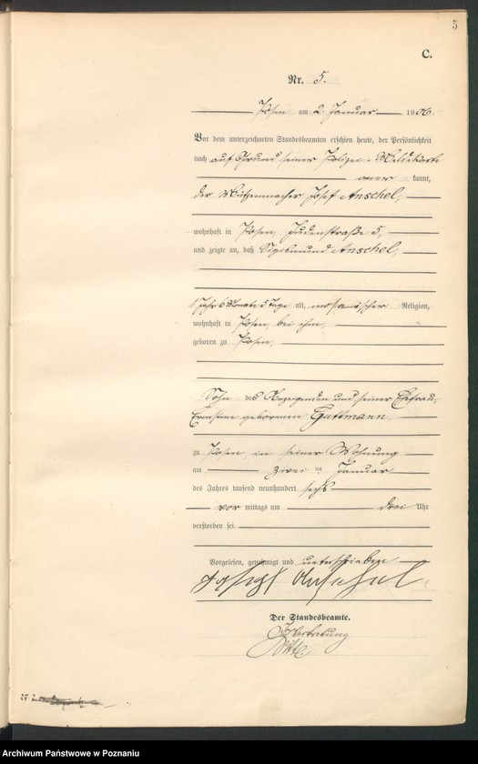 Obraz 7 z jednostki "Księga miejscowa zgonów tom I"