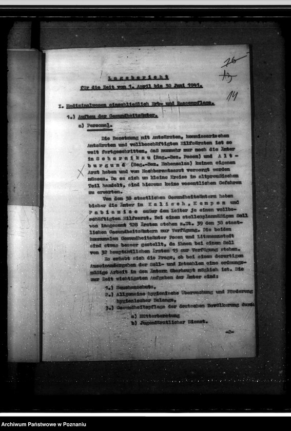 Obraz 18 z jednostki "Lageberichte der Regierungspräsidenten, Gesundheitswesen und Volkspflege"