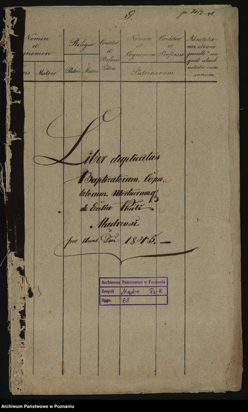 Obraz 2 z jednostki "Liber duplicatus baptisatorum, copulatorum, mortuorum"