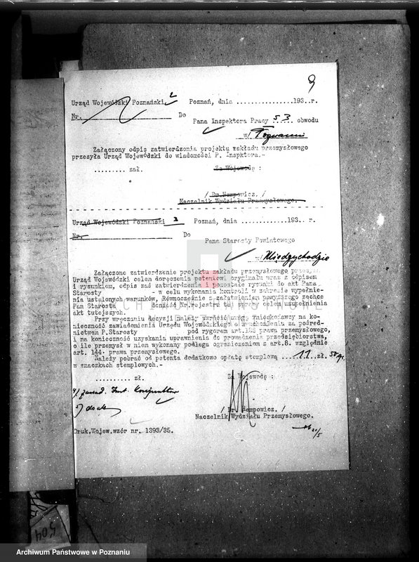 image.from.unit.number "Zatwierdzenie zakładu przemysłowego / wytwórni tektury dachowej/ Braci Buda w Sierakowie, pow. międzychodzki"