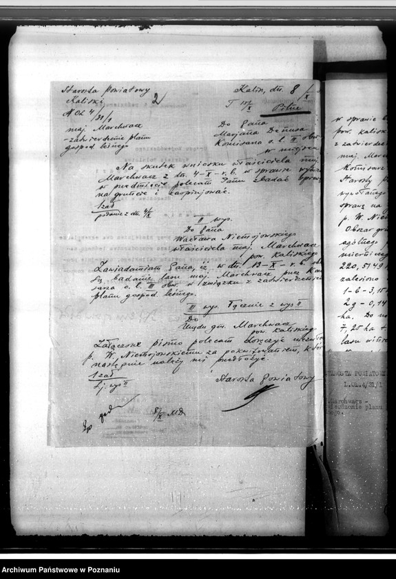 Obraz 6 z jednostki "Zatwierdzenie projektu planu gospodarstwa leśnego dla lasów majątku Marchwacz powiatu kaliskiego"