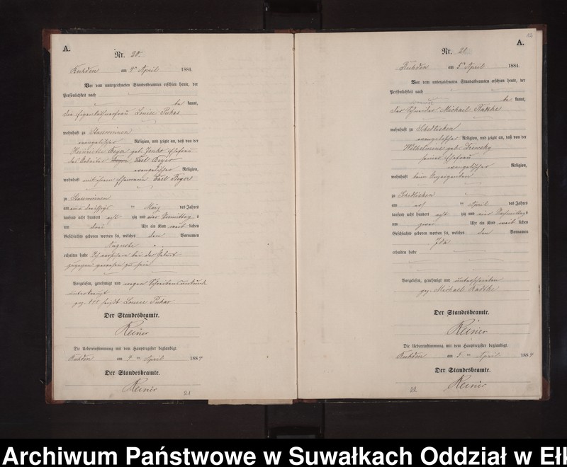 image.from.unit.number "Geburts-Neben-Register des Preussischen Standes-Amtes Stasswinnen Kreis Loetzen"
