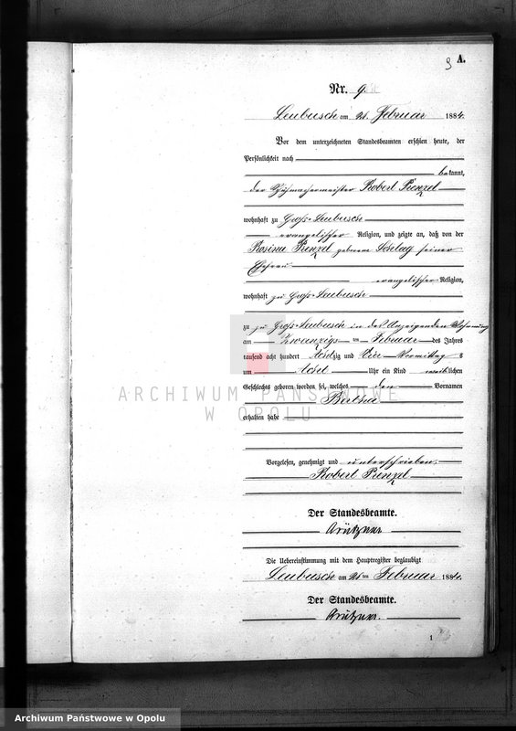 image.from.unit.number "Geburts-Neben-Register Standes-Amt Leubusch 1884"