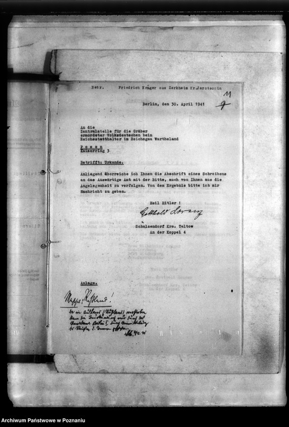 Obraz 15 z jednostki "Zur Fahrt im russische Gebiet- Materiały dotyczące Niemców - obywateli polskich, którzy zginęli w 1939 roku na ziemiach zajętych przez wojska radzieckie"