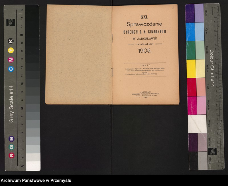 image.from.unit.number "XXI Sprawozdanie Dyrekcji C.k. Gimnazjum w Jarosławiu za rok szkolny 1904/5"