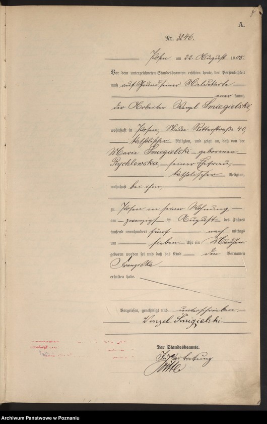 Obraz 9 z jednostki "Księga miejscowa urodzeń tom VII"