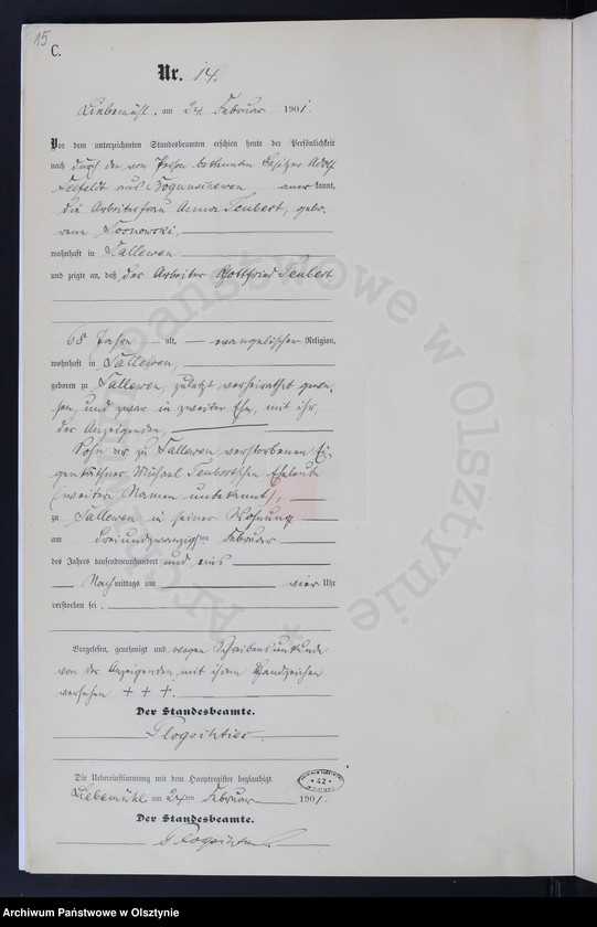 image.from.unit.number "Sterbe-Neben-Register Nr 1 - 62"