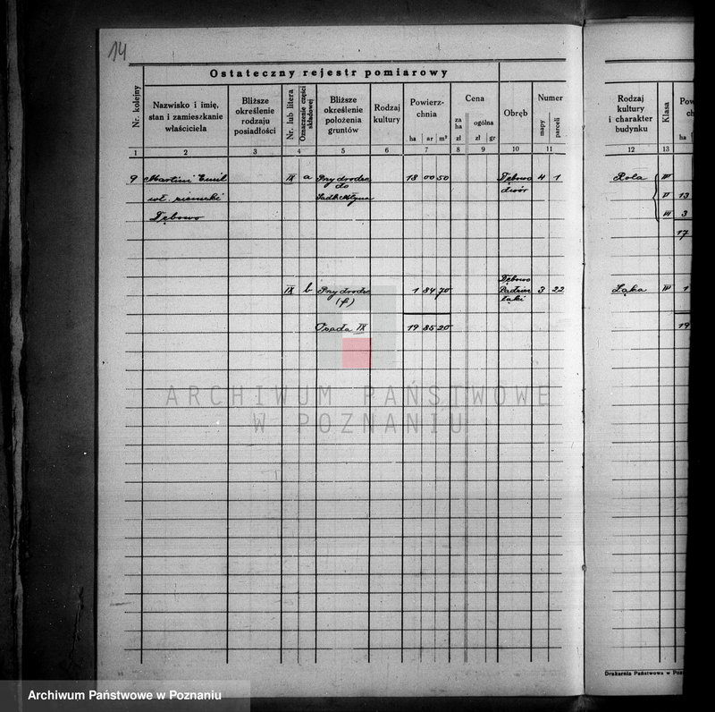 Obraz 18 z jednostki "Ostateczny rejestr pomiarowy majątku Dębowo powiatu wyrzyskiego"