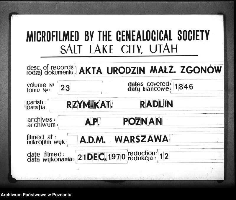 Obraz 1 z jednostki "Duplikat urodzonych, zaślubionych, zmarłych"