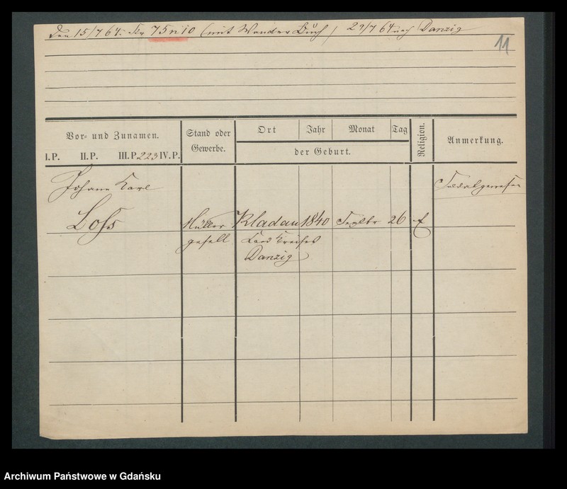 image.from.unit.number "Karty meldunkowe: Loselein - Losoreit"