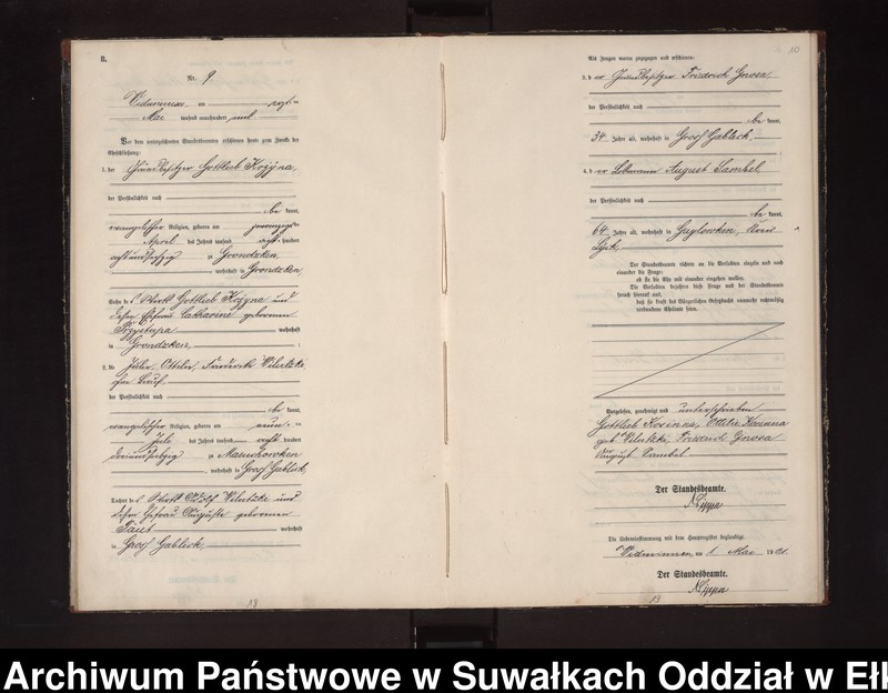 image.from.unit.number "Heiraths-Neben-Register des Preussischen Standes-Amtes Widminnen Kreis Loetzen"