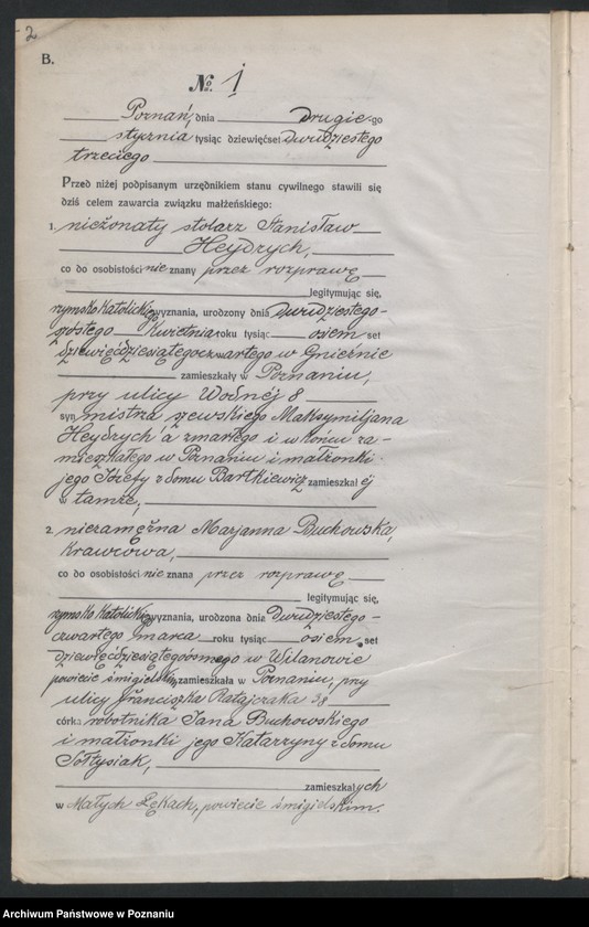 Obraz 4 z jednostki "Księga miejscowa małżeństw tom I [Rejestr główny małżeństw]"