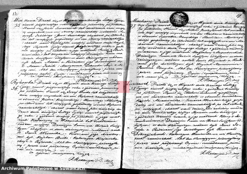 image.from.unit.number "Duplikat akt urodzonych, zaślubionych, umarłych w parafii Wigry"