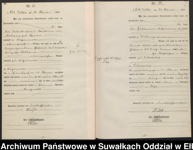 image.from.unit.number "Geburts-Haupt-Register des Königlichen Preussischen Standes-Amtes Alt Ukta Kreis Sensburg"