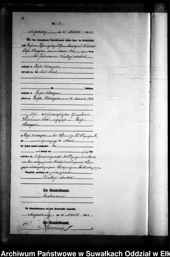 image.from.unit.number "Sterbe-Neben-Register des Preussischen Standes-Amtes Gross Strengeln Kreis Angerburg"