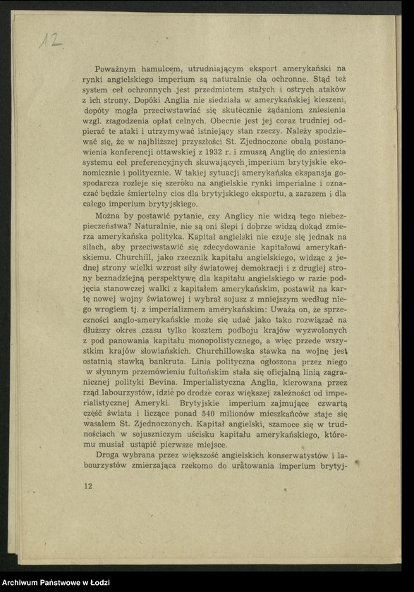 Obraz 13 z jednostki "Szkolenie partyjne - O sytuacji międzynarodowej - broszura [Wydziału Szkolenia Komitetu Centralnego PPR]"