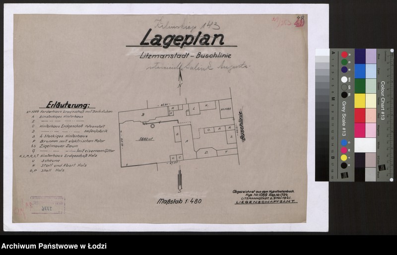 Obraz 1 z jednostki "Lageplan Litzmannstadt - Buschlinie"