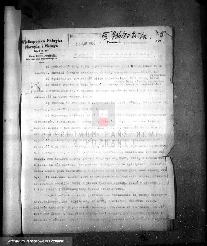 Obraz 9 z jednostki "Zatwierdzenie urządzenia fabryki maszyn "Wiepofama" w Poznaniu"
