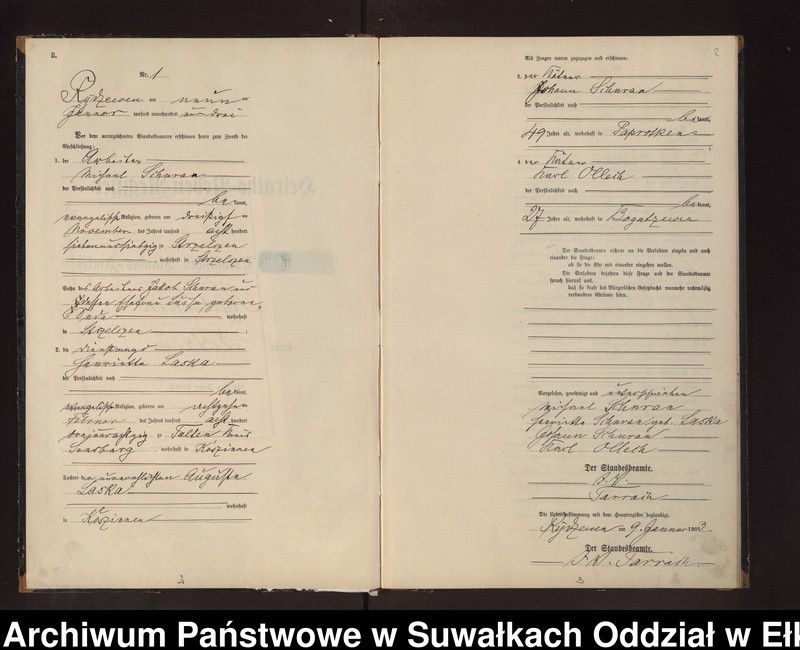 image.from.unit.number "Heirtahs-Neben-Register des Preussischen Standes-Amtes Rydzewen Kreis Lötzen"