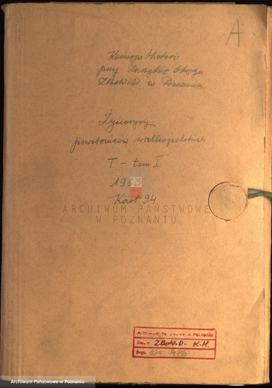 Obraz 4 z jednostki "Życiorysy powstańców wielkopolskich: T - tom l /Tabaka Antoni - Tomczak Franciszek/."