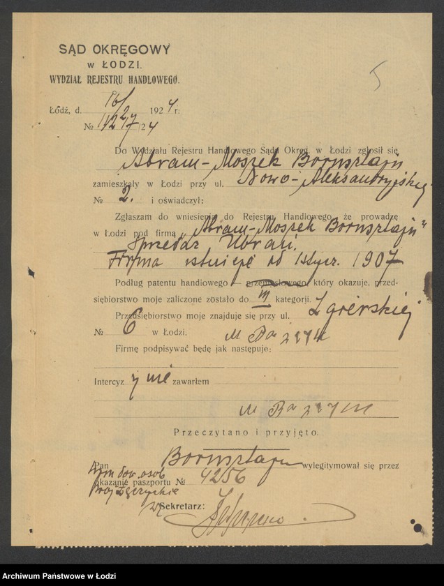 Obraz 7 z jednostki "Abram Moszek Bornsztajn – sprzedaż ubrań"