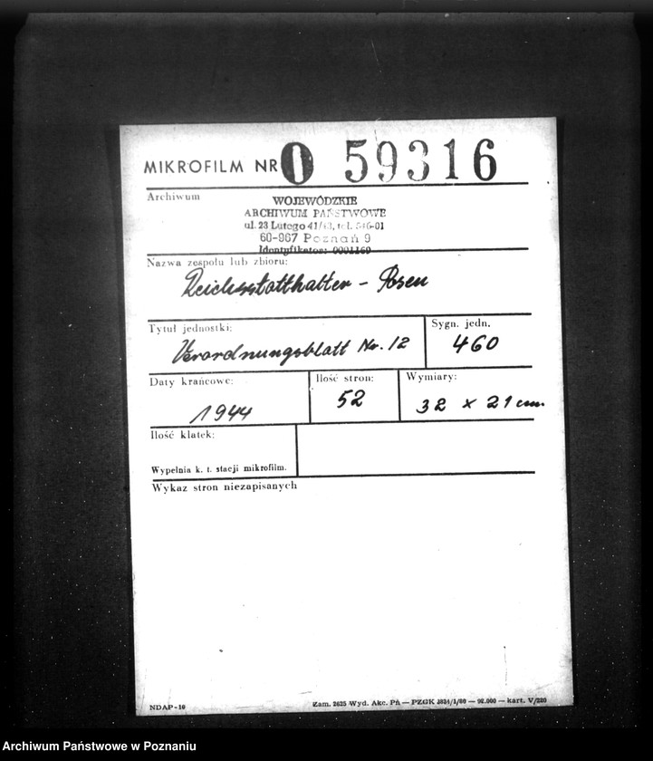 Obraz 2 z jednostki "Verordnungsblatt Nr. 12"