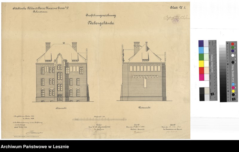 Obraz 9 z jednostki "Leszno miasto. Dokumentacja projektowa - Koszary Artylerii Polowej ul. Racławicka, tom III."