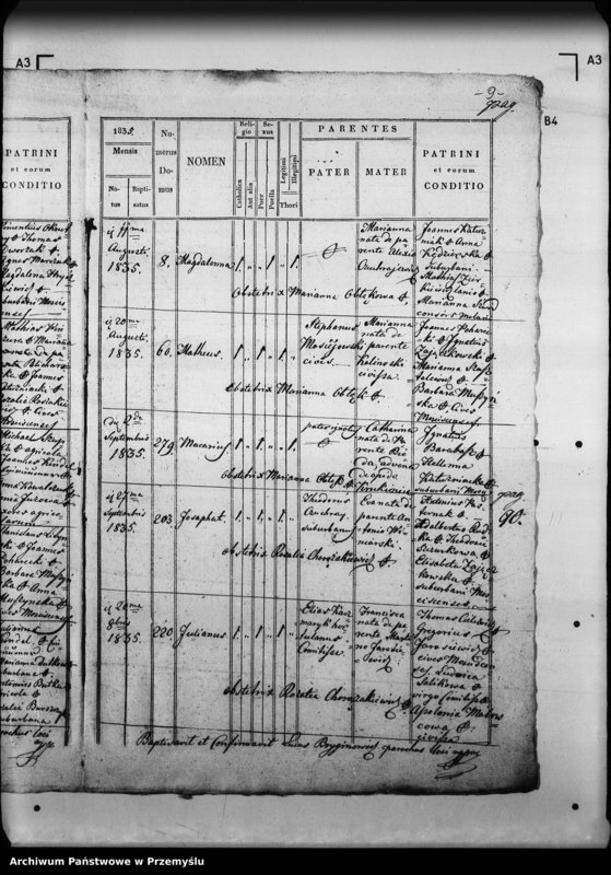 Obraz 13 z jednostki "[Kopie ksiąg metrykalnych parafii Mościska z filiami Lipniki, Rudniki, Zawada (dekanat Mościska)]"