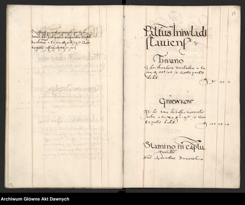 image.from.unit.number "Sumariusz pieniędzy i rejestr retenty piątej części z dochodów dóbr stołowych z terenów całej Rzeczpospolitej."