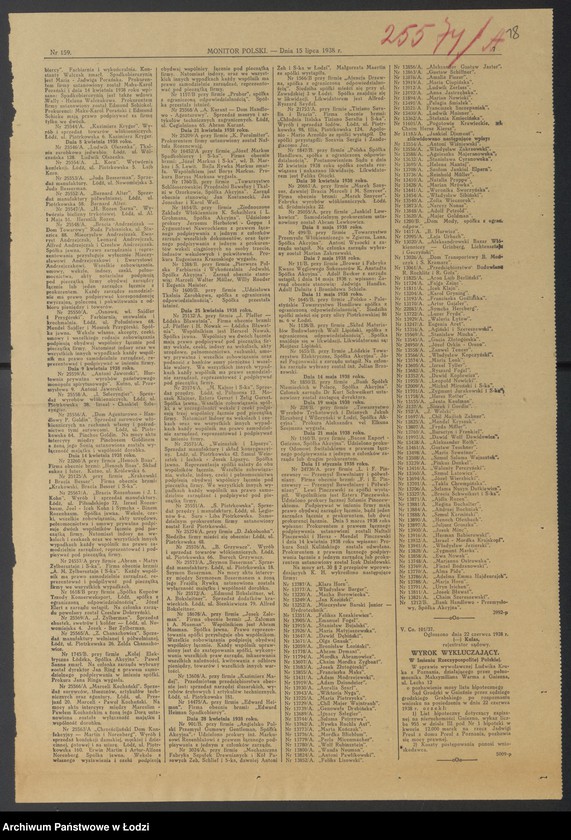 image.from.unit.number "Moszek Klajner, Estera Gerszt, Zelig Gerszt- sprzedaż przędzy"