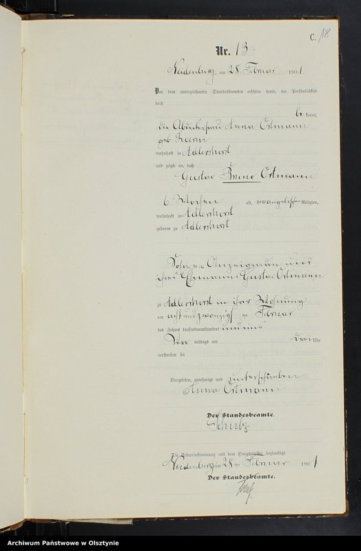 image.from.unit.number "Sterbe-Neben-Register Nr 1 - 83"