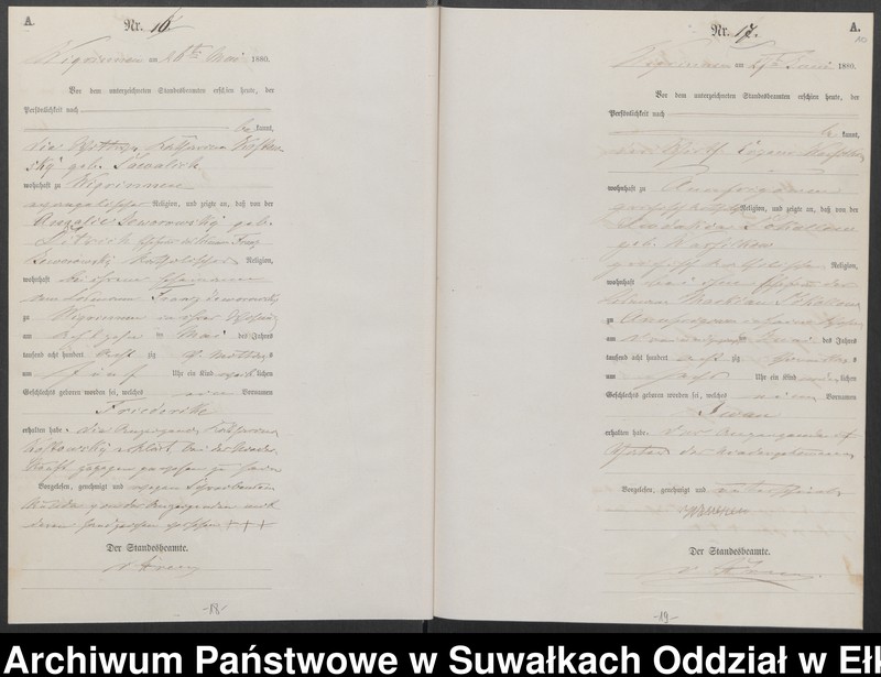 image.from.unit.number "Geburts-Haupt-Register des Königlich Preussischen Standes-Amtes Guszianka Kreis Sensburg"