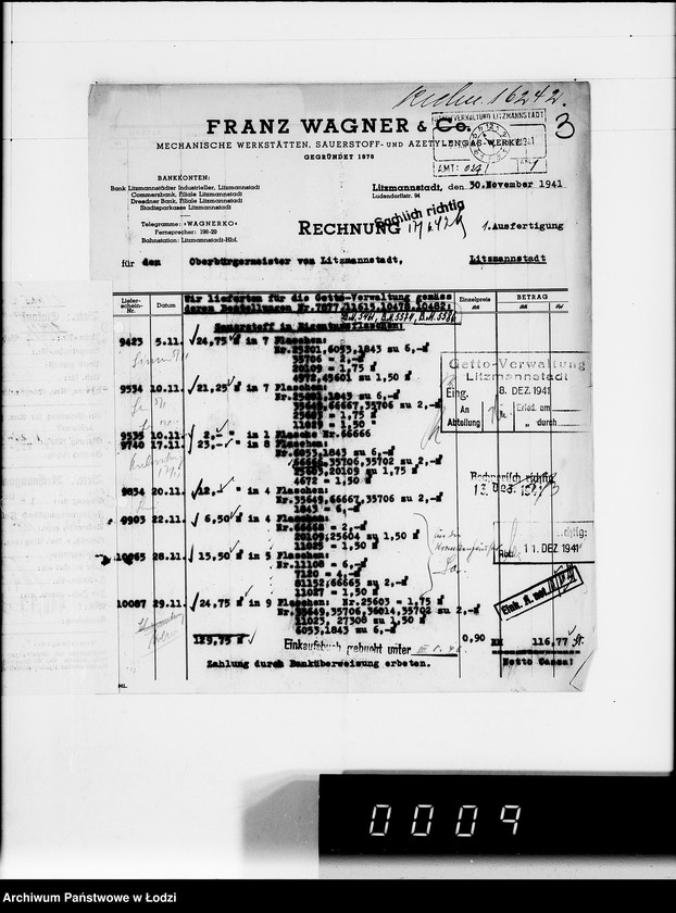 Obraz 7 z jednostki "W. [rachunki za dostawy towarów dla Getta]"