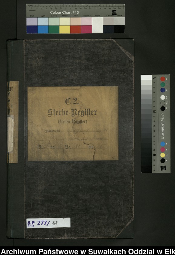 image.from.unit.number "C2. Sterbe - Register (Neben - Register) Standesamt Angerburg einschl. der Bezirke Gross Strengeln, Kehlen und Prinowen No 189 bis 272"