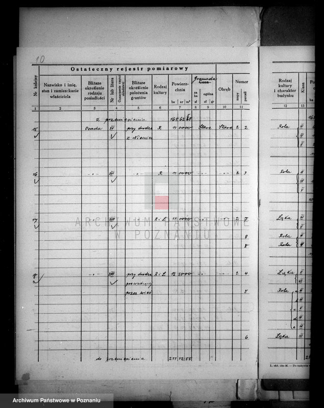 Obraz 14 z jednostki "Ostateczny rejestr pomiarowy majątku Stare powiatu wyrzyskiego"