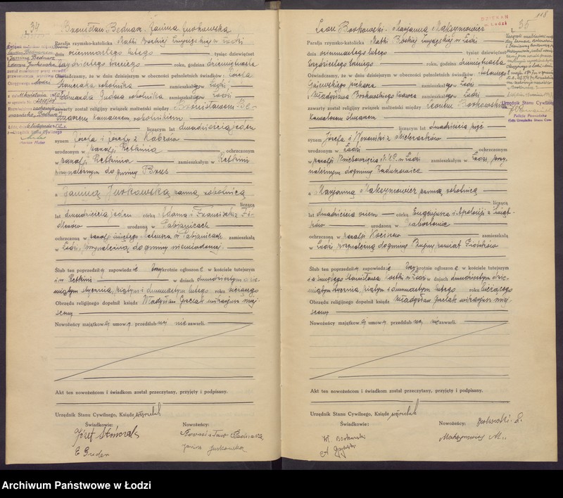 Obraz 20 z jednostki "Akta małżeństw"