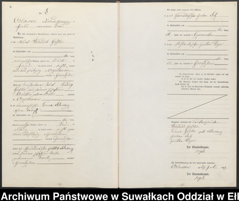 image.from.unit.number "Heiraths-Neben-Register des Preussischen Standes-Amtes Orlowen Kreis Lötzen"