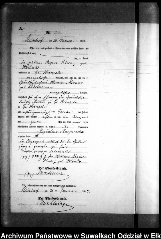 image.from.unit.number "Geburts-Neben-Register des Preussischen Standes-Amtes Gr. Strengeln Kreis Angerburg"