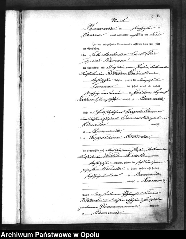 Obraz 4 z jednostki "Urząd Stanu Cywilnego w Baborowie. Ksiega małżeństw miejscowa rok 1883"